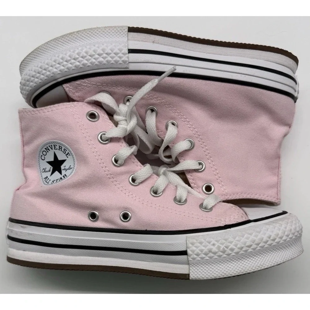 CONVERSE Kids Chuck Taylor‎ All Star Lift Platform Hi Top Size 2 Pink Shoes